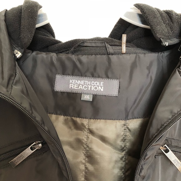 Kenneth Cole Reaction Men’s Jacket Fleece Hood - Picture 2 of 8